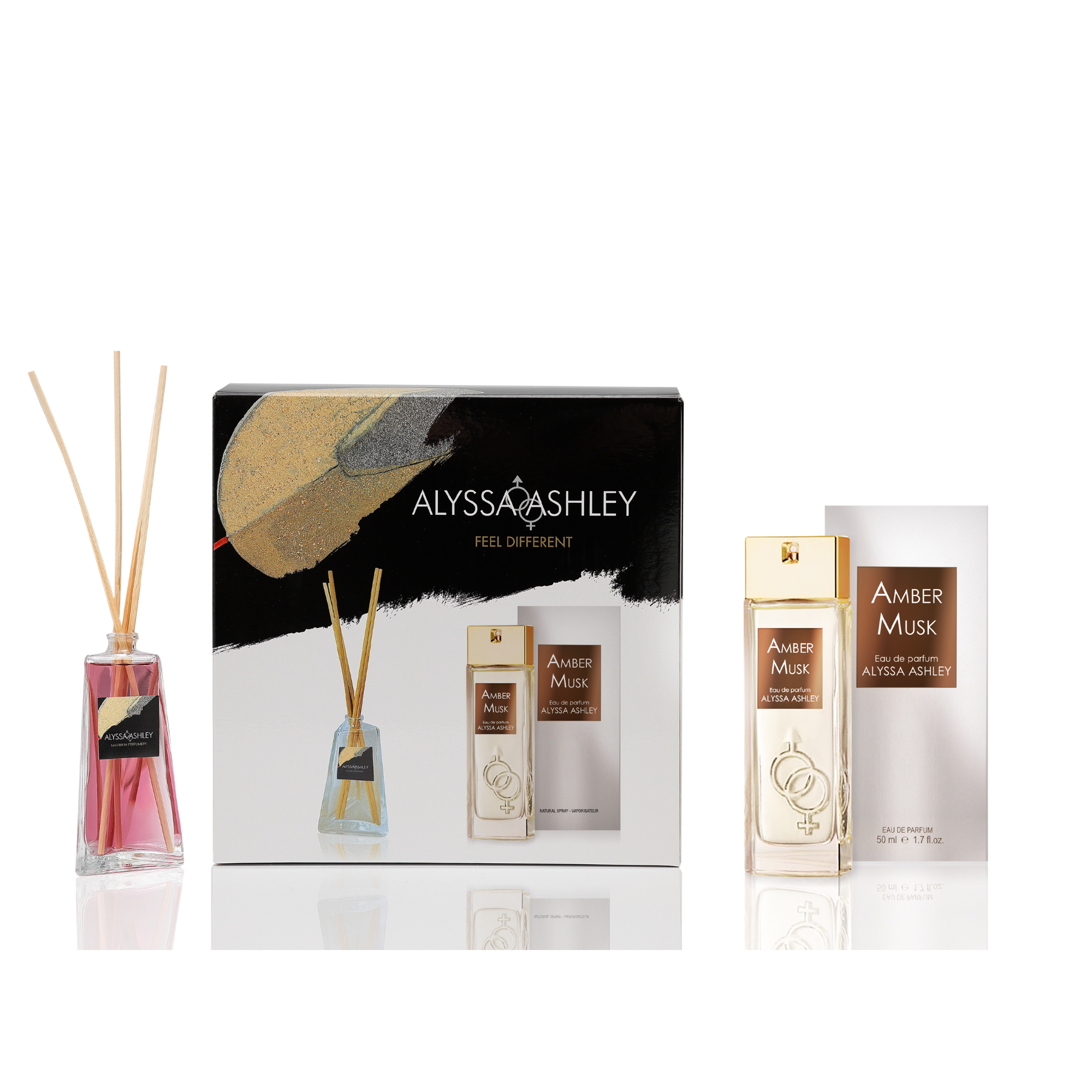 Amber Musk + scented home diffuser set