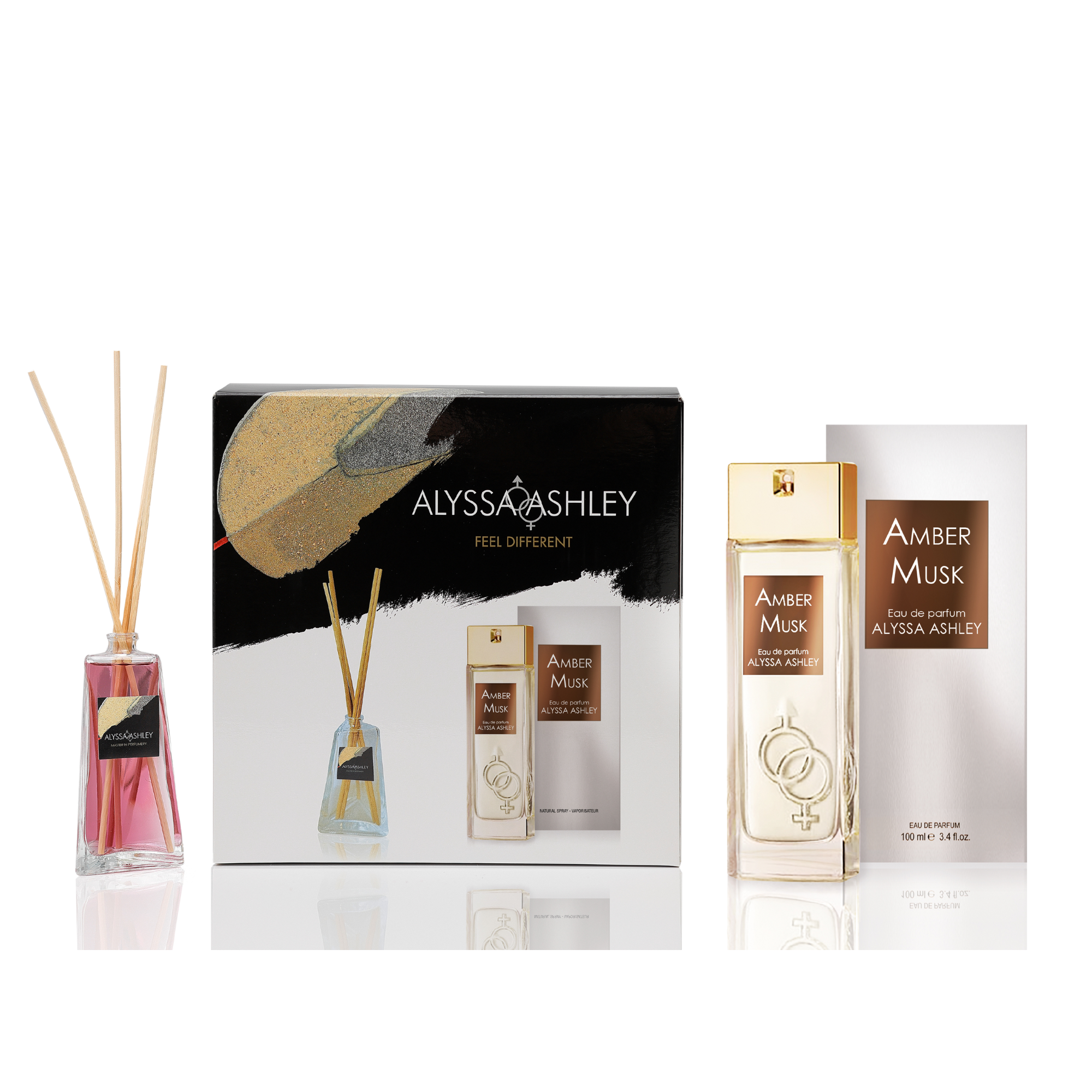 Amber Musk + scented home diffuser set