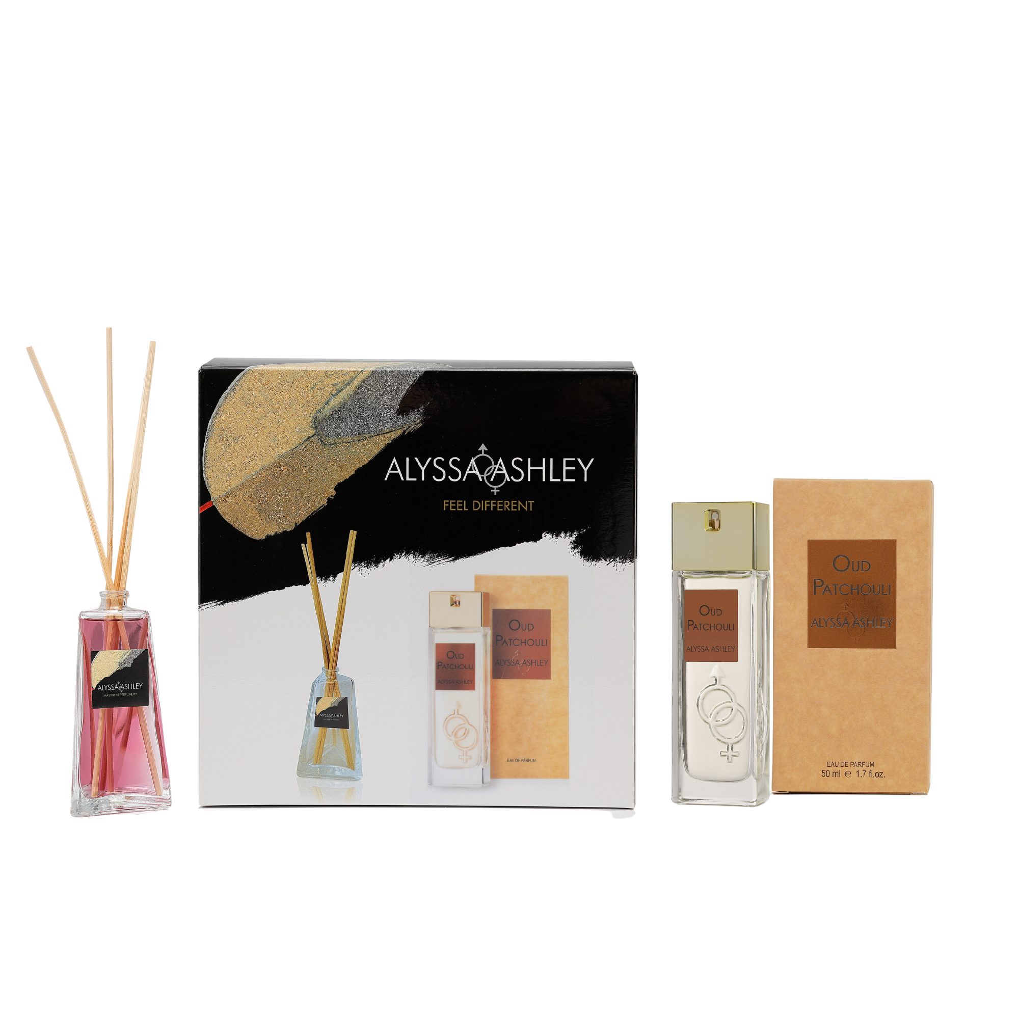 Oud Patchouli + scented home diffuser set