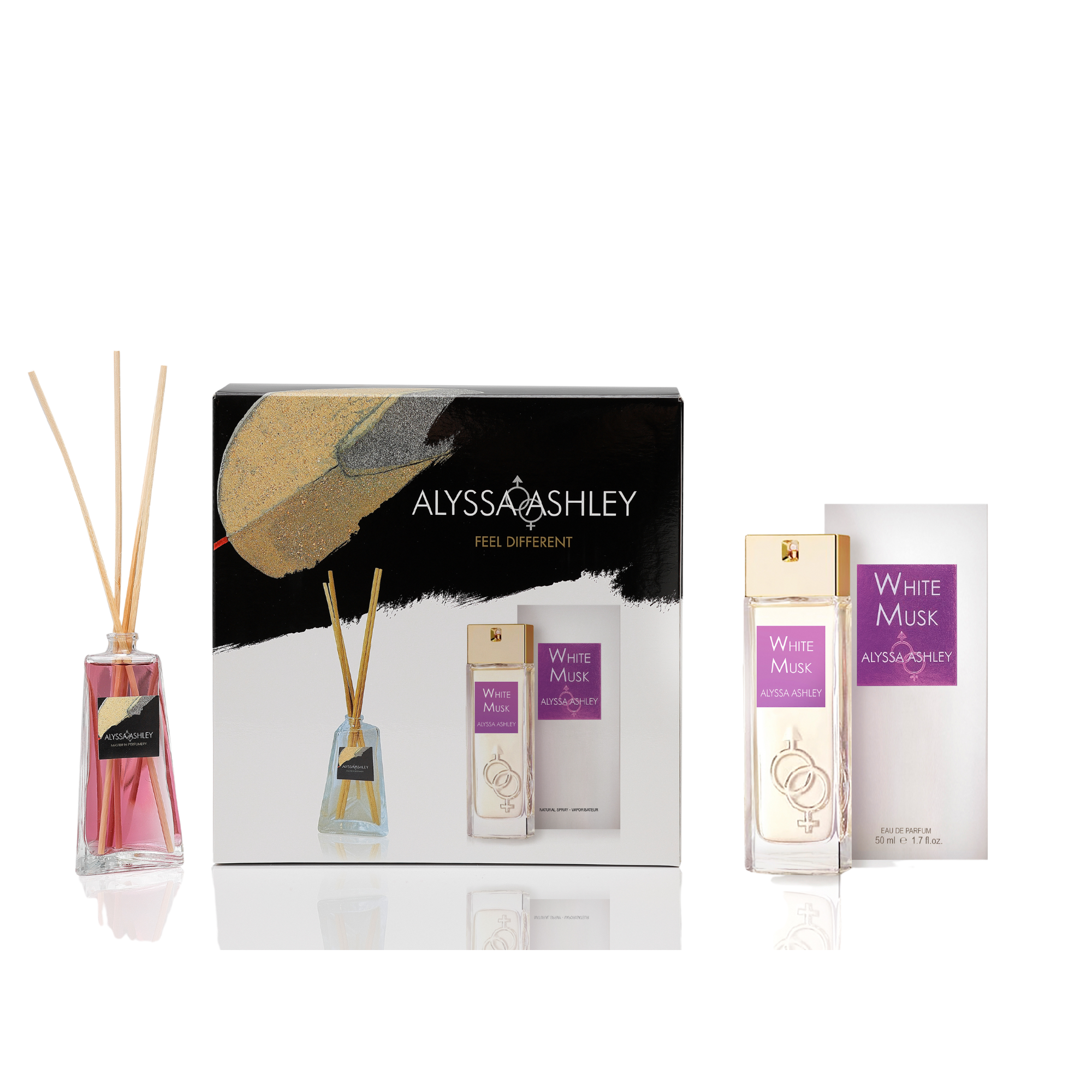 White Musk + scented home diffuser set