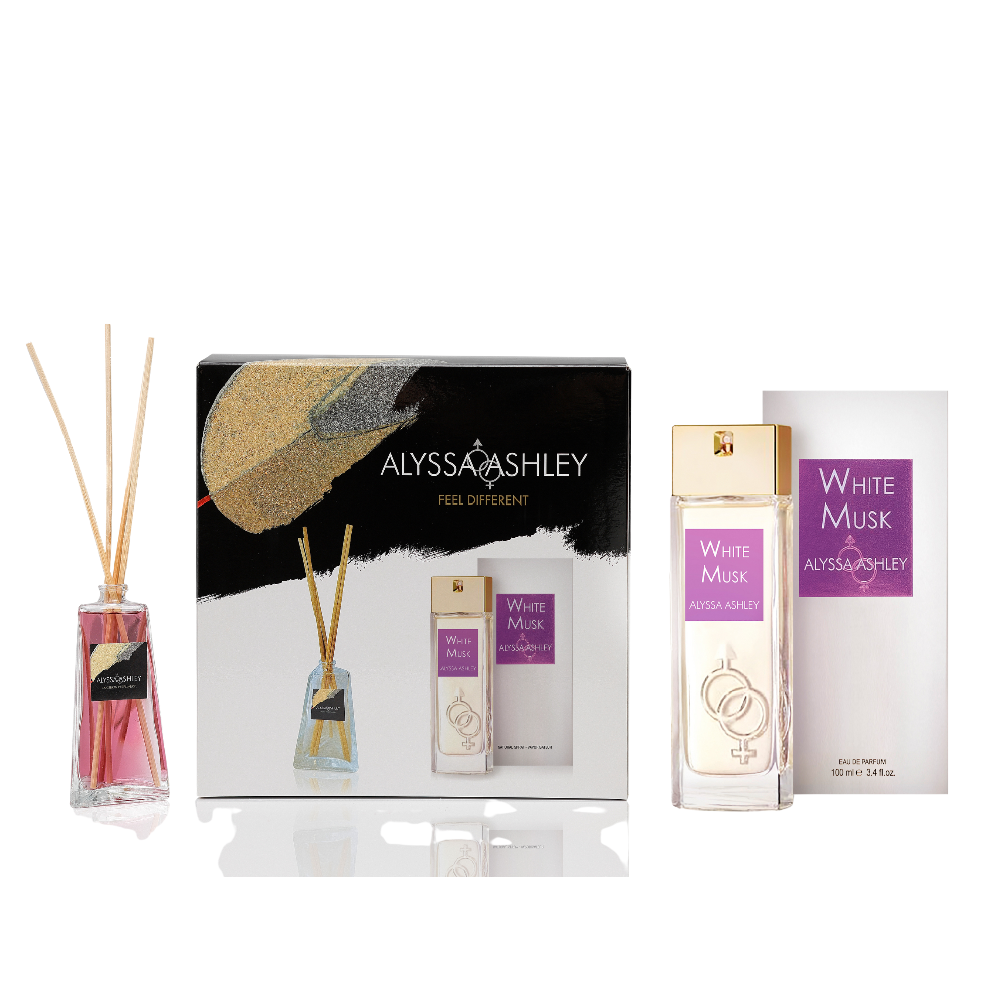 White Musk + scented home diffuser set